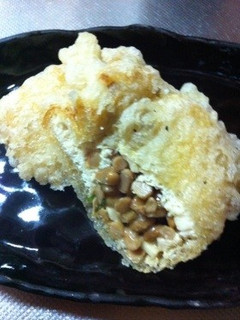納豆入り油揚げの天ぷら(焼いてもOK)-レシピのメイン写真
