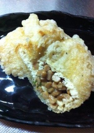 納豆入り油揚げの天ぷら(焼いてもOK)-レシピのメイン写真