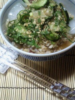 緑玄米♪ひんやり美味しい冷や汁かけご飯-レシピのメイン写真