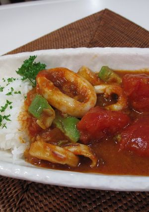 夏に食べたいトマトカレー　（いか）-レシピのメイン写真