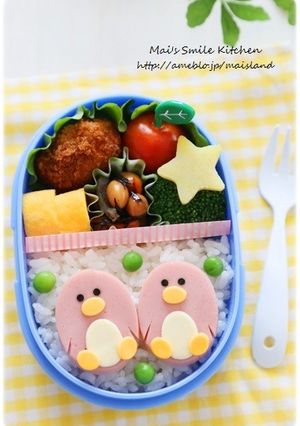 魚ニソdeぴんくペンギンちゃん＊キャラ弁-レシピのメイン写真