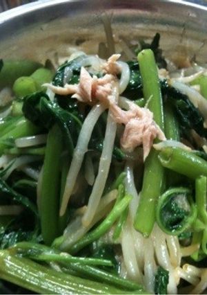 空芯菜とツナともやしで中華風炒め★-レシピのメイン写真