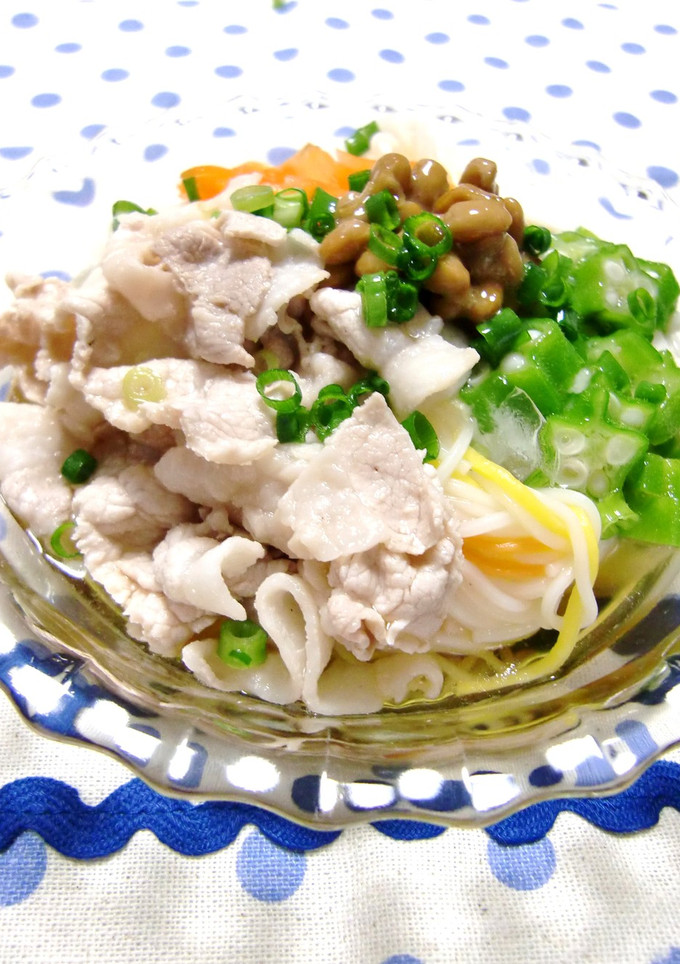 ✿冷しゃぶととろろのぶっかけそうめん✿-レシピのメイン写真