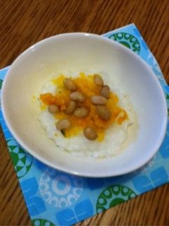 離乳食 かぼちゃとお豆のおかゆ-レシピのメイン写真