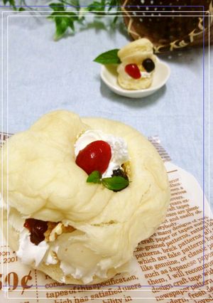 ＊フルーツと胡桃のもちふわサンド＊-レシピのメイン写真