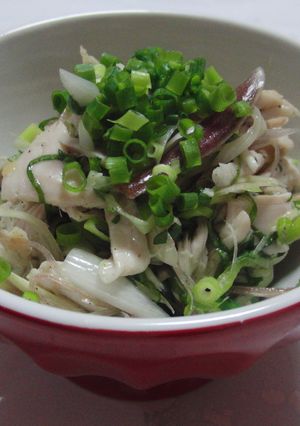 昆布茶ｄｅ香味野菜のササミ和えサラダ-レシピのメイン写真