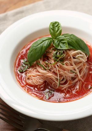 トマトジュースで☆冷たいトマトそうめん-レシピのメイン写真