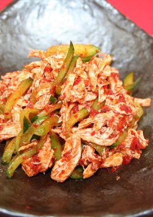 食べる唐辛子のバンバンジー風-レシピのメイン写真