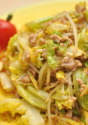 キャベツともやしミンチカレー炒め-レシピのメイン写真
