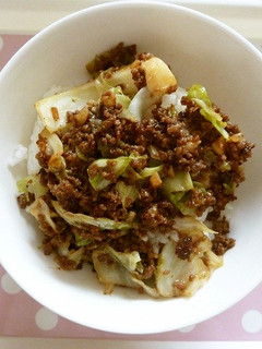 キャベツとひき肉のカンタン節約丼-レシピのメイン写真