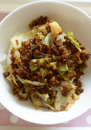 キャベツとひき肉のカンタン節約丼-レシピのメイン写真