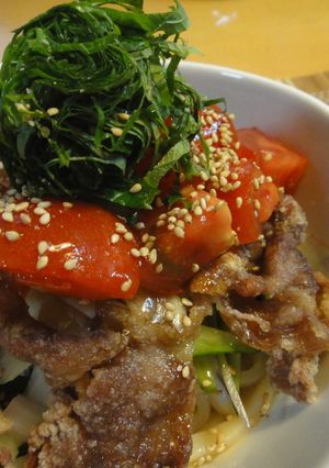 ☆カリカリ豚のサラダうどん☆-レシピのメイン写真