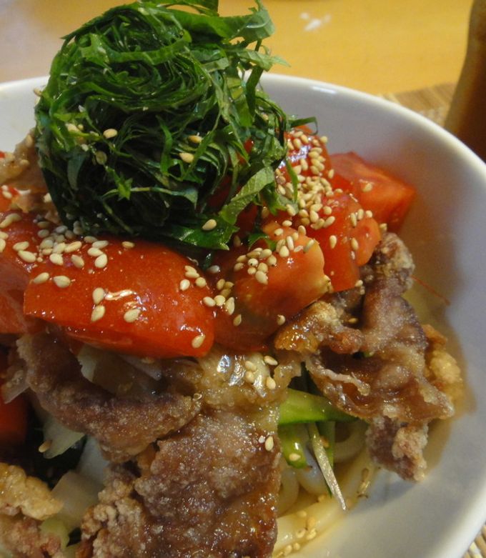 ☆カリカリ豚のサラダうどん☆-レシピのメイン写真