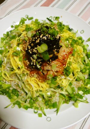 夏の暑い日冷たいそうめん＠韓国風まぜそば-レシピのメイン写真