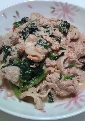 豚肉とほうれん草の明太マヨ炒め-レシピのメイン写真