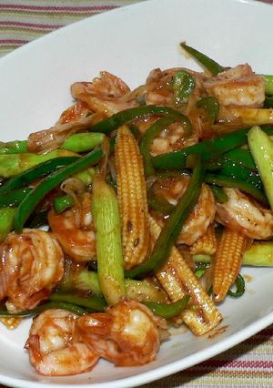 海老とアスパラのスパイシーケチャップ炒め-レシピのメイン写真
