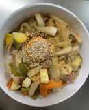 お一人様野菜たっぷり洋風味噌ウインナー丼