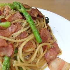 รูปของ 『大葉にんにく醤油』でペペロンチーノ