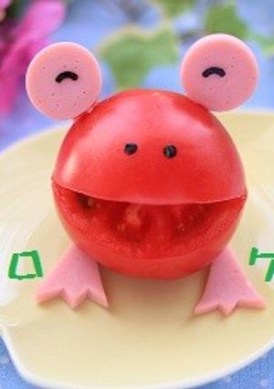 トマトでカエルくん★キャラサラダに♪-レシピのメイン写真