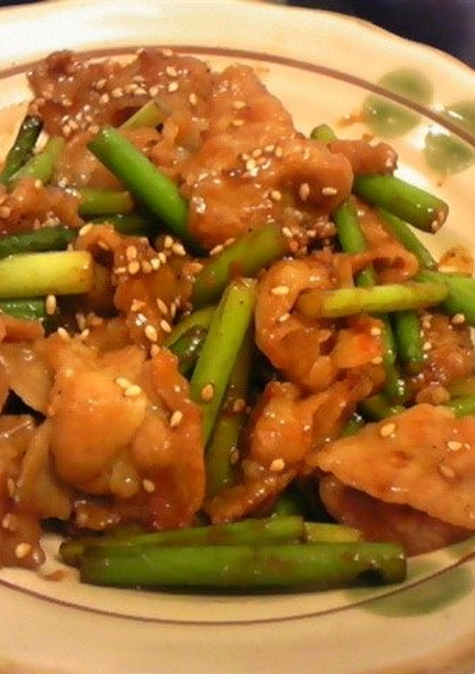 豚肉とにんにくの芽の炒め物-レシピのメイン写真