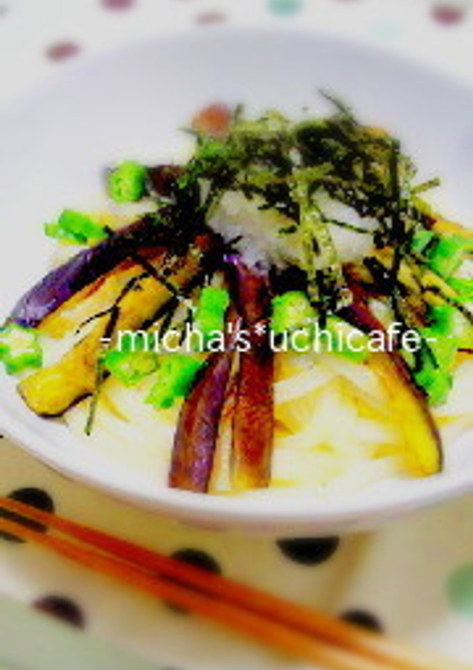★焼き茄子と大根おろしの冷やしうどん★-レシピのメイン写真