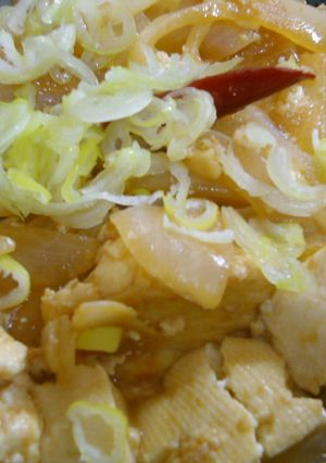 ご飯がすすむ　豆腐と玉ねぎだけの油味噌丼-レシピのメイン写真