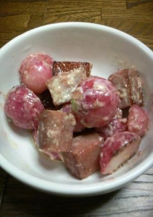 ラディッシュとスパムのマヨ炒め-レシピのメイン写真