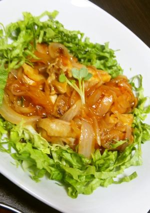 鶏肉とたまねぎのケチャ辛炒め*♪-レシピのメイン写真