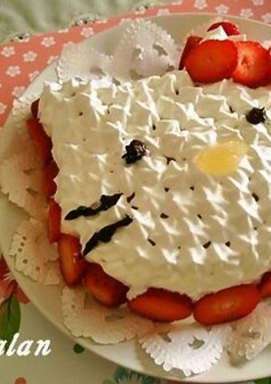 『ハローキティ』風バースデーケーキ♡-レシピのメイン写真