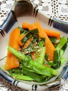 小葱の消費に!小葱と人参の煮物-レシピのメイン写真