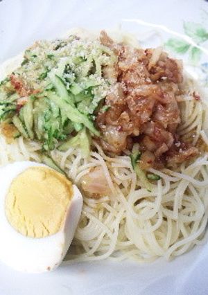 サラスパで冷麺風-レシピのメイン写真