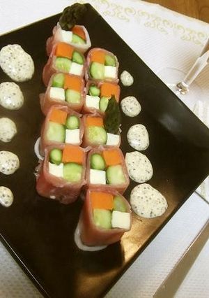 生ハム de 市松巻き-レシピのメイン写真