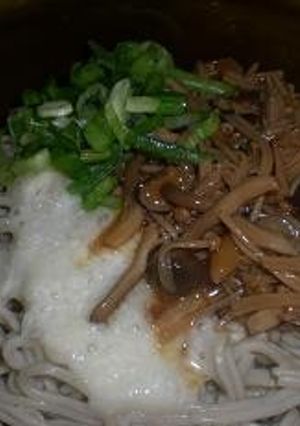 流水麺で簡単！とろろ＆なめ茸蕎麦-レシピのメイン写真