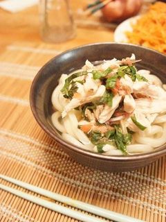 梅ササミと薬味で♪さっぱりうどん。-レシピのメイン写真