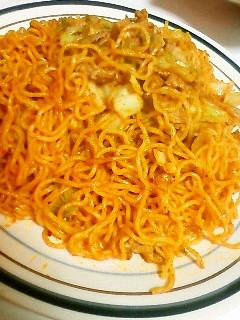 旦那考案めっちゃ簡単☆キムチ焼きそば-レシピのメイン写真