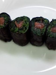 お弁当に ほうれん草梅海苔巻き-レシピのメイン写真