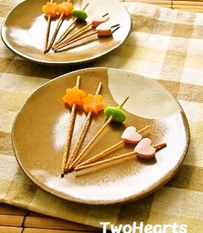 キャラ弁に❤焼きパスタde可愛いピック-レシピのメイン写真