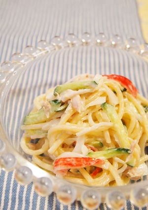 カニかまとツナのスパゲティサラダ-レシピのメイン写真