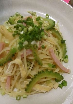 ノンオイル★ゴーヤと揚げの和風パスタ-レシピのメイン写真