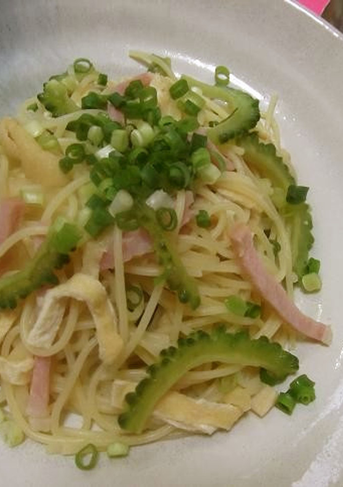 ノンオイル★ゴーヤと揚げの和風パスタ-レシピのメイン写真