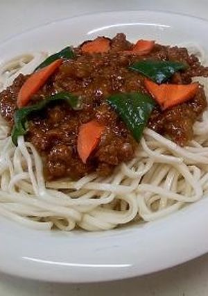 玉ねぎたっぷり肉みそあんの冷やしうどん-レシピのメイン写真