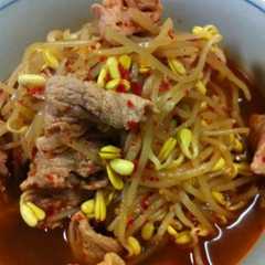 รูปของ 豚肉と豆もやしの韓国煮