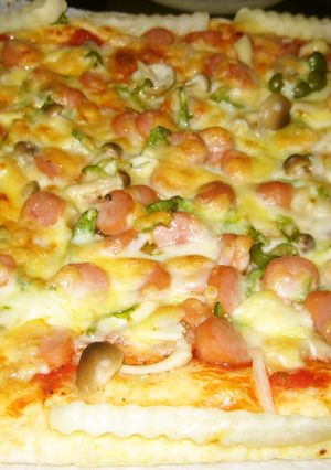ホットケーキミックスと豆腐で簡単ピザ　-レシピのメイン写真