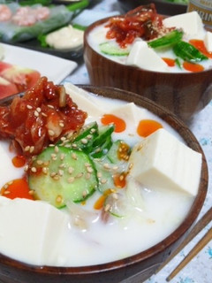 豆乳とキムチのピリ辛で冷たいスープ☆-レシピのメイン写真