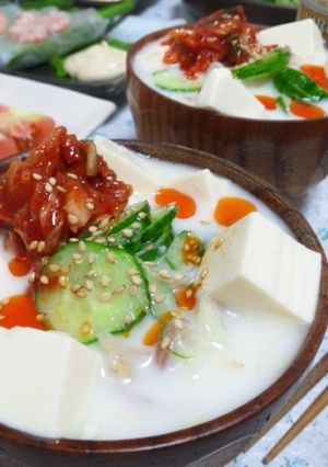 豆乳とキムチのピリ辛で冷たいスープ☆-レシピのメイン写真