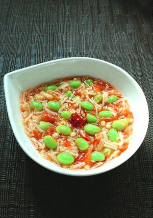 ✿トマト入り甘酢なめ茸と枝豆のマリネ✿-レシピのメイン写真