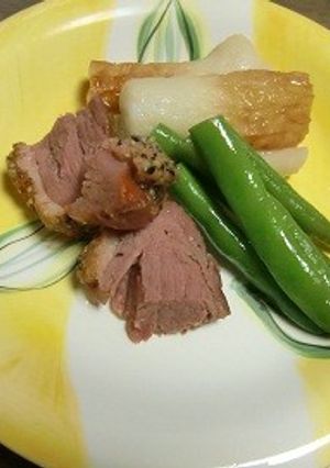 冷たいけどいける♪いんげんと竹輪鴨肉煮-レシピのメイン写真