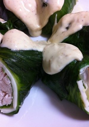 蒸し鶏のさっぱりロールレタス　-レシピのメイン写真