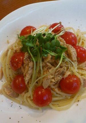 ツナとトマトの冷製パスタ-レシピのメイン写真
