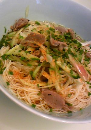 砂肝のさっぱりあえでぶっかけ素麺-レシピのメイン写真